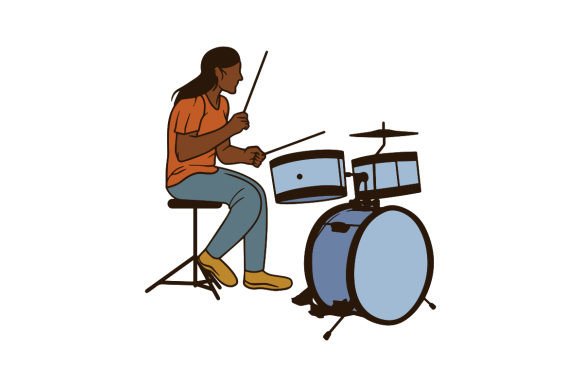 Download African-American Playing Drums Female - Premium Resources