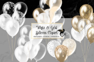 Download White and Gold Balloons Clipart - White Collection