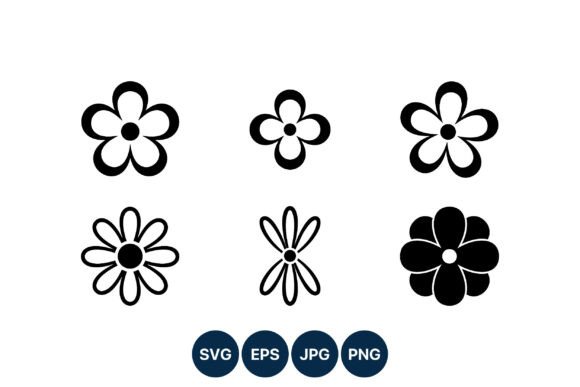 Download Flower Petal Icon Set Black White - White Collection