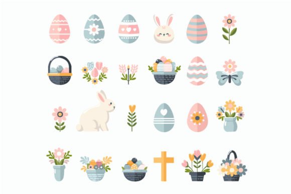 Download Hand Drawn Easter Elements Collection - Easter elements Collection