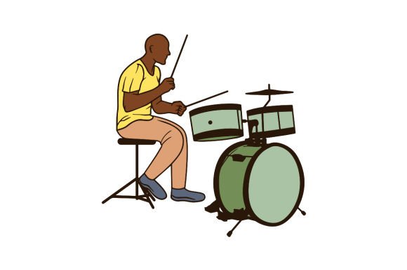 Download African-American Playing Drums - Playing drums Collection