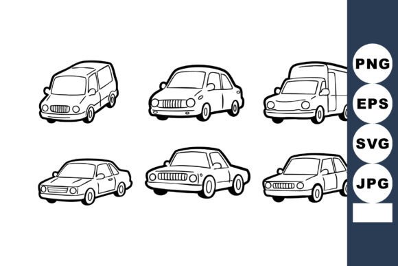 Download Hand-drawn Black and White Vintage Car I - White Collection